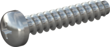 STP320250130S, Screw for Plastic, STP32 2.5x13.0 - H1, steel, hardened, zinc-plated 5-7 µm, baked, blue / transparent passivated
