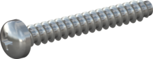 STP320250180S, Screw for Plastic, STP32 2.5x18.0 - H1, steel, hardened, zinc-plated 5-7 µm, baked, blue / transparent passivated