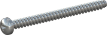 STP320250300S, Screw for Plastic, STP32 2.5x30.0 - H1, steel, hardened, zinc-plated 5-7 µm, baked, blue / transparent passivated