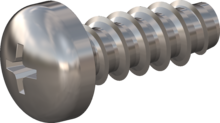 STP320300080C, Screw for Plastic, STP32 3.0x8.0 - H1, stainless-steel A4, 1.4578, bright, pickled and passivated