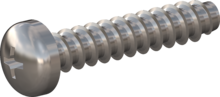 STP320300150C, Screw for Plastic, STP32 3.0x15.0 - H1, stainless-steel A4, 1.4578, bright, pickled and passivated