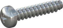 STP320300150S, Screw for Plastic, STP32 3.0x15.0 - H1, steel, hardened, zinc-plated 5-7 µm, baked, blue / transparent passivated