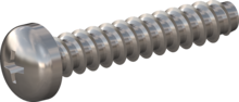 STP320300160E, Screw for Plastic, STP32 3.0x16.0 - H1, stainless-steel A2, 1.4567, bright, pickled and passivated