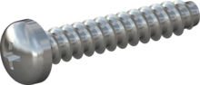 STP320300160S, Screw for Plastic, STP32 3.0x16.0 - H1, steel, hardened, zinc-plated 5-7 µm, baked, blue / transparent passivated