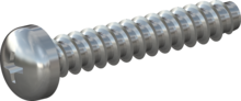 STP320300170S, Screw for Plastic, STP32 3.0x17.0 - H1, steel, hardened, zinc-plated 5-7 µm, baked, blue / transparent passivated