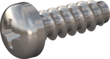 STP320350100E, Screw for Plastic, STP32 3.5x10.0 - H2, stainless-steel A2, 1.4567, bright, pickled and passivated