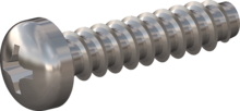 STP320350150E, Screw for Plastic, STP32 3.5x15.0 - H2, stainless-steel A2, 1.4567, bright, pickled and passivated