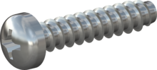 STP320350160S, Screw for Plastic, STP32 3.5x16.0 - H2, steel, hardened, zinc-plated 5-7 µm, baked, blue / transparent passivated