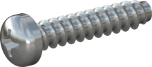 STP320350170S, Screw for Plastic, STP32 3.5x17.0 - H2, steel, hardened, zinc-plated 5-7 µm, baked, blue / transparent passivated