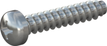 STP320350180S, Screw for Plastic, STP32 3.5x18.0 - H2, steel, hardened, zinc-plated 5-7 µm, baked, blue / transparent passivated