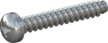 STP320350220S, Screw for Plastic, STP32 3.5x22.0 - H2, steel, hardened, zinc-plated 5-7 µm, baked, blue / transparent passivated