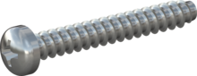 STP320350250S, Screw for Plastic, STP32 3.5x25.0 - H2, steel, hardened, zinc-plated 5-7 µm, baked, blue / transparent passivated