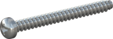 STP320350350S, Screw for Plastic, STP32 3.5x35.0 - H2, steel, hardened, zinc-plated 5-7 µm, baked, blue / transparent passivated