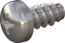 STP320400080C, Screw for Plastic, STP32 4.0x8.0 - H2, stainless-steel A4, 1.4578, bright, pickled and passivated