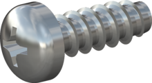 STP320400110S, Screw for Plastic, STP32 4.0x11.0 - H2, steel, hardened, zinc-plated 5-7 µm, baked, blue / transparent passivated