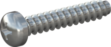 STP320400220S, Screw for Plastic, STP32 4.0x22.0 - H2, steel, hardened, zinc-plated 5-7 µm, baked, blue / transparent passivated