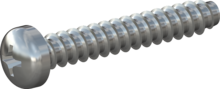 STP320400250S, Screw for Plastic, STP32 4.0x25.0 - H2, steel, hardened, zinc-plated 5-7 µm, baked, blue / transparent passivated