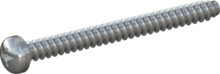 STP320400450S, Screw for Plastic, STP32 4.0x45.0 - H2, steel, hardened, zinc-plated 5-7 µm, baked, blue / transparent passivated