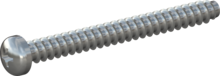 STP320450450S, Screw for Plastic, STP32 4.5x45.0 - H2, steel, hardened, zinc-plated 5-7 µm, baked, blue / transparent passivated