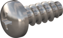 STP320500120E, Screw for Plastic, STP32 5.0x12.0 - H2, stainless-steel A2, 1.4567, bright, pickled and passivated