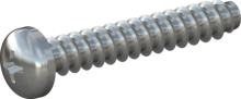 STP320500300S, Screw for Plastic, STP32 5.0x30.0 - H2, steel, hardened, zinc-plated 5-7 µm, baked, blue / transparent passivated