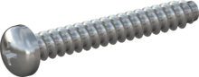 STP320500350S, Screw for Plastic, STP32 5.0x35.0 - H2, steel, hardened, zinc-plated 5-7 µm, baked, blue / transparent passivated