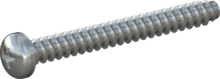 STP320500450S, Screw for Plastic, STP32 5.0x45.0 - H2, steel, hardened, zinc-plated 5-7 µm, baked, blue / transparent passivated