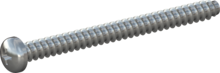 STP320500600S, Screw for Plastic, STP32 5.0x60.0 - H2, steel, hardened, zinc-plated 5-7 µm, baked, blue / transparent passivated