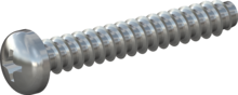 STP320600400S, Screw for Plastic, STP32 6.0x40.0 - H3, steel, hardened, zinc-plated 5-7 µm, baked, blue / transparent passivated