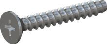 STP330200140S, Screw for Plastic, STP33 2.0x14.0 - H1, steel, hardened, zinc-plated 5-7 µm, baked, blue / transparent passivated