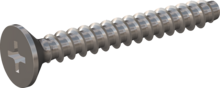 STP330200160E, Screw for Plastic, STP33 2.0x16.0 - H1, stainless-steel A2, 1.4567, bright, pickled and passivated