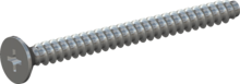 STP330220250S, Screw for Plastic, STP33 2.2x25.0 - H1, steel, hardened, zinc-plated 5-7 µm, baked, blue / transparent passivated