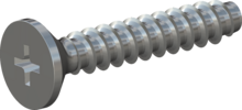 STP330250140S, Screw for Plastic, STP33 2.5x14.0 - H1, steel, hardened, zinc-plated 5-7 µm, baked, blue / transparent passivated