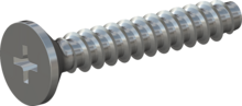 STP330250150S, Screw for Plastic, STP33 2.5x15.0 - H1, steel, hardened, zinc-plated 5-7 µm, baked, blue / transparent passivated