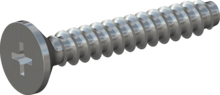STP330250160S, Screw for Plastic, STP33 2.5x16.0 - H1, steel, hardened, zinc-plated 5-7 µm, baked, blue / transparent passivated