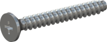 STP330250200S, Screw for Plastic, STP33 2.5x20.0 - H1, steel, hardened, zinc-plated 5-7 µm, baked, blue / transparent passivated