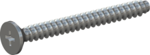 STP330250250S, Screw for Plastic, STP33 2.5x25.0 - H1, steel, hardened, zinc-plated 5-7 µm, baked, blue / transparent passivated
