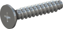 STP330300160S, Screw for Plastic, STP33 3.0x16.0 - H1, steel, hardened, zinc-plated 5-7 µm, baked, blue / transparent passivated