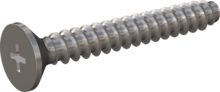STP330300220E, Screw for Plastic, STP33 3.0x22.0 - H1, stainless-steel A2, 1.4567, bright, pickled and passivated