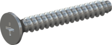 STP330300220S, Screw for Plastic, STP33 3.0x22.0 - H1, steel, hardened, zinc-plated 5-7 µm, baked, blue / transparent passivated