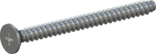 STP330300350S, Screw for Plastic, STP33 3.0x35.0 - H1, steel, hardened, zinc-plated 5-7 µm, baked, blue / transparent passivated