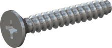 STP330350220S, Screw for Plastic, STP33 3.5x22.0 - H2, steel, hardened, zinc-plated 5-7 µm, baked, blue / transparent passivated