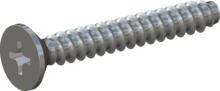 STP330350250S, Screw for Plastic, STP33 3.5x25.0 - H2, steel, hardened, zinc-plated 5-7 µm, baked, blue / transparent passivated