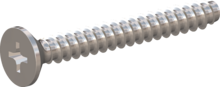 STP330350280C, Screw for Plastic, STP33 3.5x28.0 - H2, stainless-steel A4, 1.4578, bright, pickled and passivated