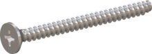 STP330350380C, Screw for Plastic, STP33 3.5x38.0 - H2, stainless-steel A4, 1.4578, bright, pickled and passivated