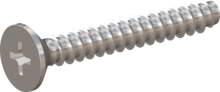STP330400280C, Screw for Plastic, STP33 4.0x28.0 - H2, stainless-steel A4, 1.4578, bright, pickled and passivated