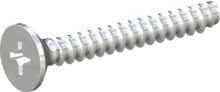STP330400280S, Screw for Plastic, STP33 4.0x28.0 - H2, steel, hardened, zinc-plated 5-7 µm, baked, blue / transparent passivated