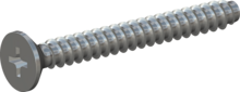 STP330400350S, Screw for Plastic, STP33 4.0x35.0 - H2, steel, hardened, zinc-plated 5-7 µm, baked, blue / transparent passivated