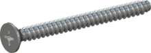 STP330400450S, Screw for Plastic, STP33 4.0x45.0 - H2, steel, hardened, zinc-plated 5-7 µm, baked, blue / transparent passivated