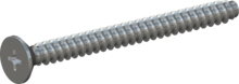 STP330450500S, Screw for Plastic, STP33 4.5x50.0 - H2, steel, hardened, zinc-plated 5-7 µm, baked, blue / transparent passivated